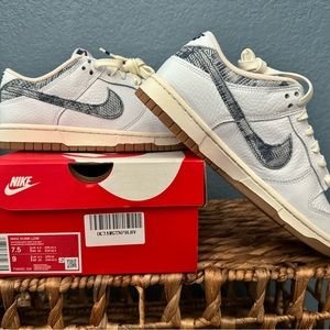 New In Box. Never Worn. Nike Dunk Low Washed Denim.